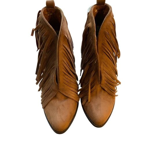 Coconuts womens short boots western boho genuine suede size 8 tassles - Picture 2 of 7